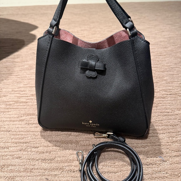 Kate Spade Handbag sm Triple Compartment Satchel Talia Crossbody Bag (Black) - Picture 2 of 7